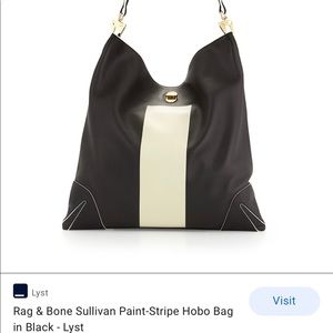 Rag & Bone Black Sullivan Paint-Stripe Hobo Bag